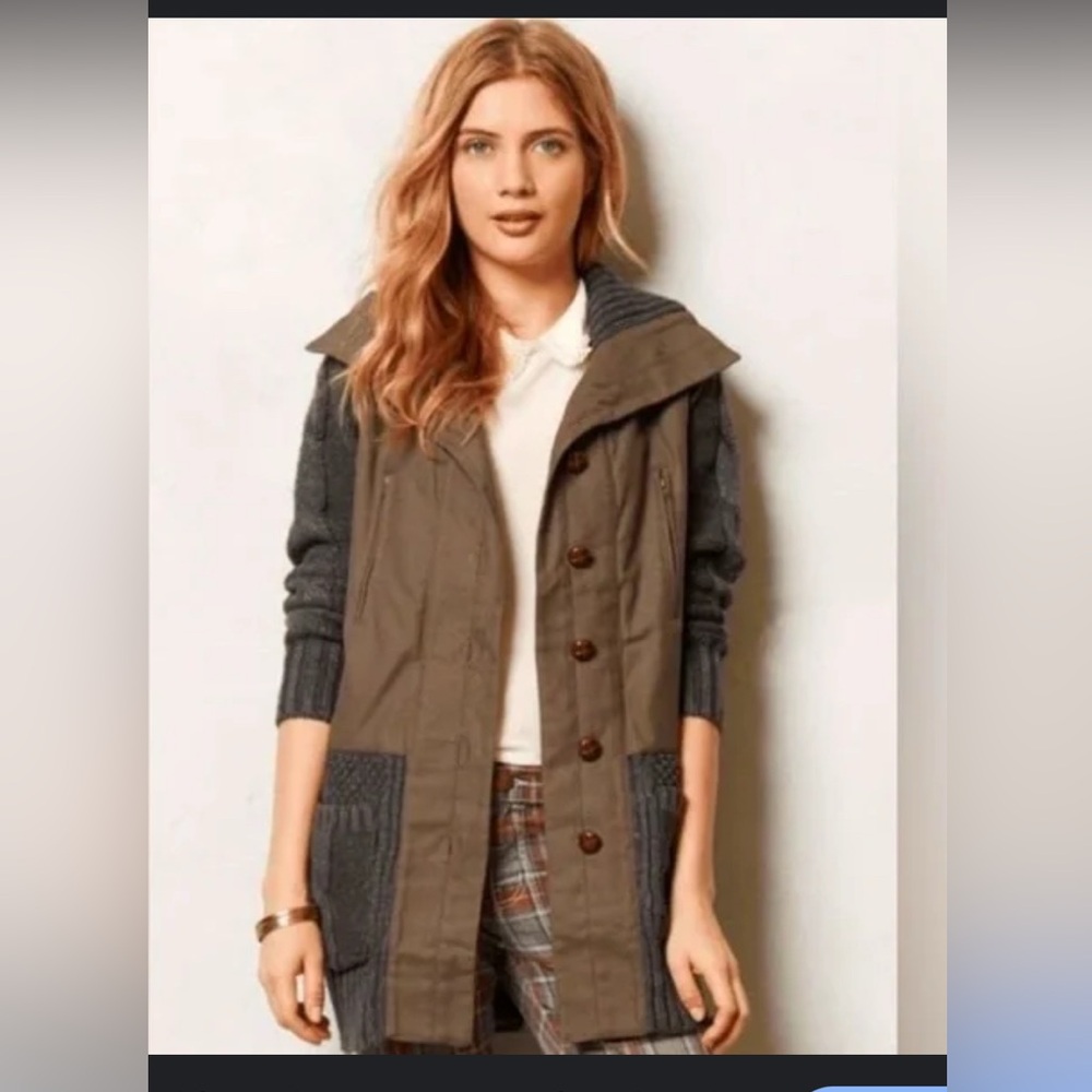 Thread & Supply Green and Gray Utility Jacket with High Collar